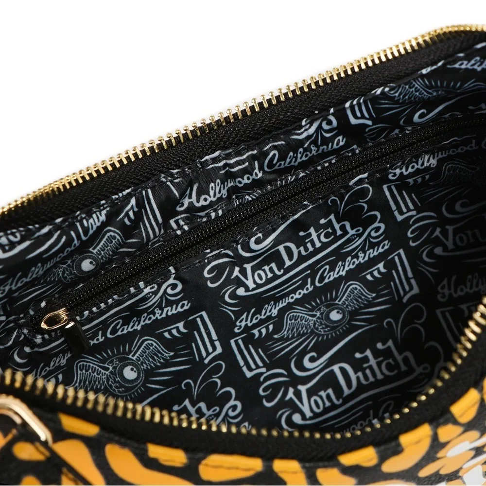 Von Dutch Y2K Orange Cheetah Shoulder Bag